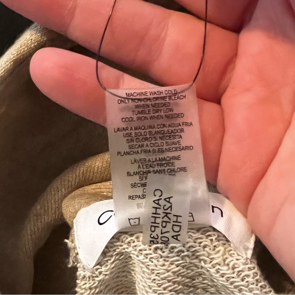 Beige taupe Calvin Klein Hooded Poncho - Picture 5 of 7